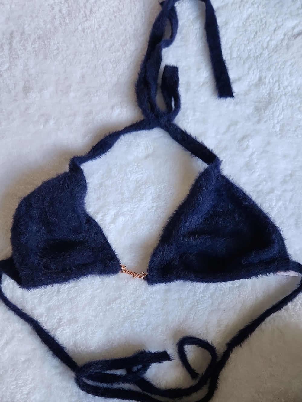 Savage X Fenty Plush Triangle Bralette Top - Navy M